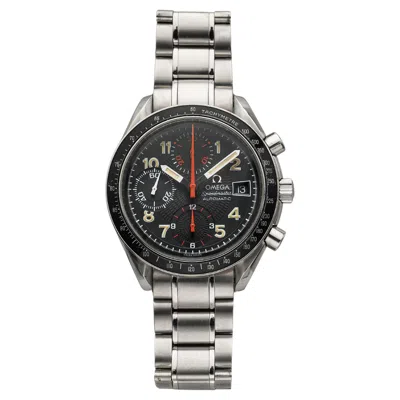 Pre-owned Omega Vintage 1990s  Speedmaster 3513 Automatic Black With Red Hands Dial 39mm