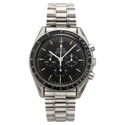 Pre-owned Omega Vintage 1990s  Speedmaster 3590.50.00 Steel Black Dial Manual 42 Mm