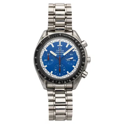 Pre-owned Omega Vintage 1996  Speedmaster Schumacher 3510.80 Steel Blue Dial Auto 39 Mm