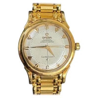 Pre-owned Omega Vintage  Constellation Pie-pan Dial 18k Brick-link Bracelet Automatic In Multi