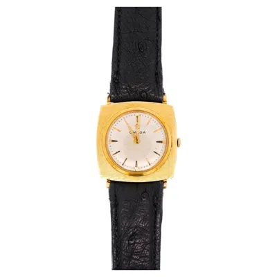 Pre-owned Omega Vintage  D6660 27mm 18k Gold Cushion Manual Watch Watch In Multi