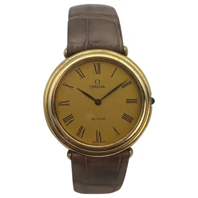 Pre-owned Omega Vintage  De Ville Gold Plated Watch, Champagne Dial, 1980s In Multi
