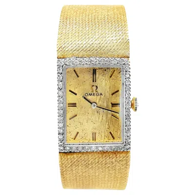 Pre-owned Omega Vintage  Ladies' Diamond Wristwatch In 14k Yellow Gold, Winding