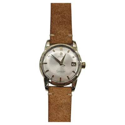 Pre-owned Omega Vintage  Watch, Seamaster Calendar Cal 503, In 14k Gold And Steel In Brown