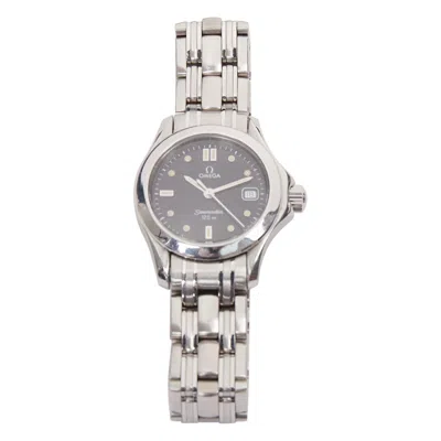 Pre-owned Omega Vintage Seamaster 120m Stainless Steel Black Dial Quartz Sports Watch