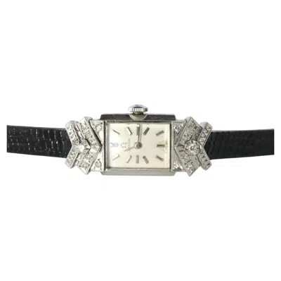 Pre-owned Omega Watch.  Platinum And Diamond Vintage Ladies Wristwatch In Multi