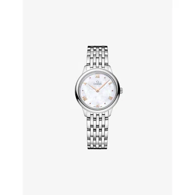 Omega De Ville Prestige Stainless-steel Quartz Watch 27.5mm Whit In Metallic