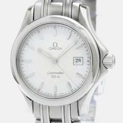 Pre-owned Omega White Stainless Steel Seamaster 2581.21 Quartz Women's Wristwatch 26 Mm