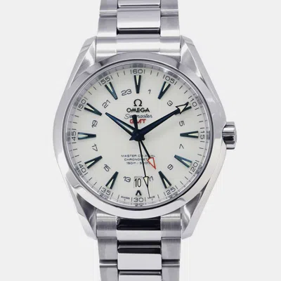Pre-owned Omega White Titanium Seamaster Aqua Terra Automatic Men's Wristwatch 43 Mm
