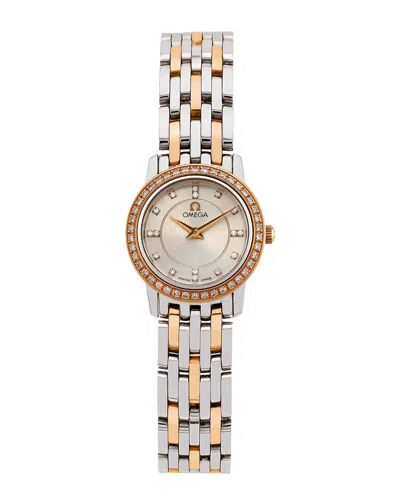 Omega Women's De Ville Diamond Watch, Circa 1990s (authentic ) In Metallic
