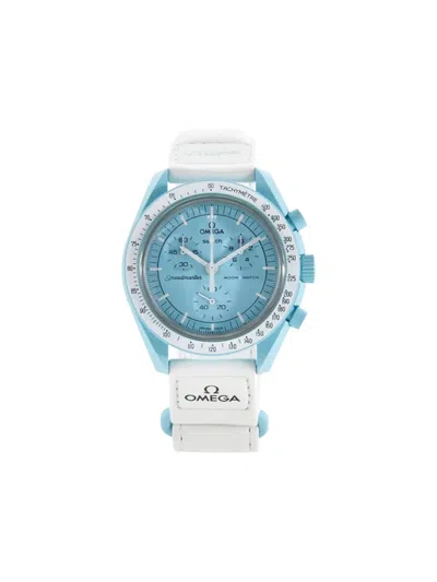 Omega X Swatch Bioceramic Moonswatch 42mm Watch In Blue