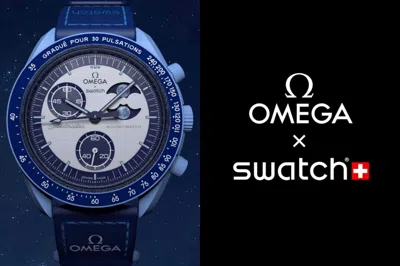 Pre-owned Omega X Swatch Bioceramic Moonswatch Mission To The Super Blue Moonsphase In Blue So33n700