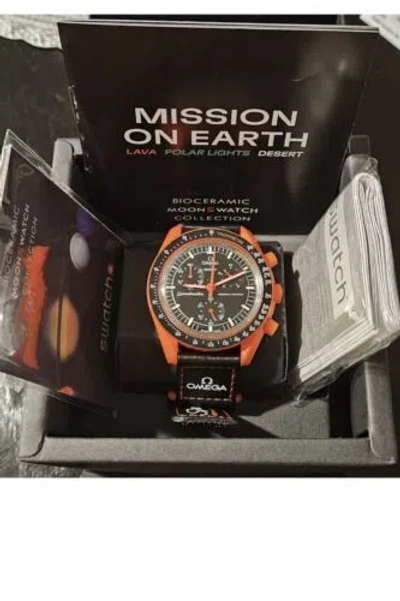 Pre-owned Omega X Swatch Mission On Earth Lava Moonswatch Mission To Earth With Receipt
