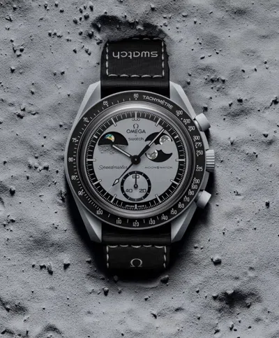 Pre-owned Omega X Swatch Moonswatch Mission To The Earthphase Brand Fast Shipping