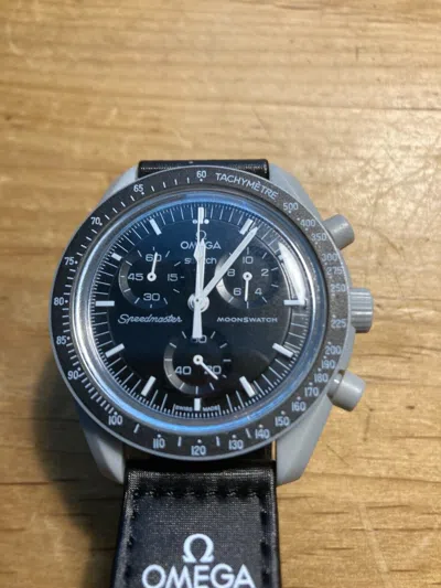 Pre-owned Omega X Swatch Speedmaster Moonswatch Mission To The Moon Chronograph W Tags