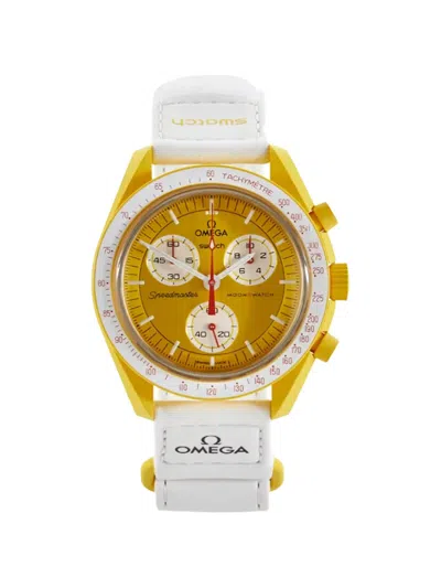 Omega X Swatch Speedmasters Moonswatch 42mm Watch In Yellow