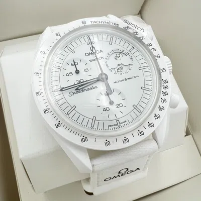 Pre-owned Omega X Swatch Swatch X Omega Snoopy White Mission To The Moonphase - Full Moon Brand