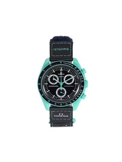 Omega Xswatch Moonswatch Mission On Earth 42mm Watch In Black