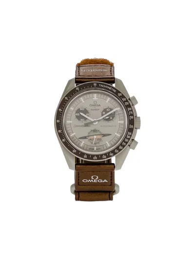 Omega Xswatch Moonswatch Mission To Saturn 42mm Watch In Brown