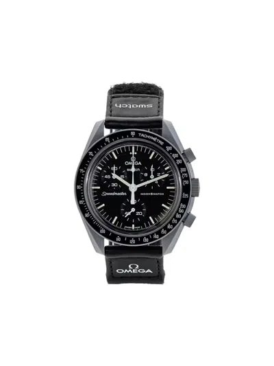 Omega Xswatch Moonswatch Mission To The Moon 42mm Watch In Black