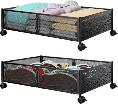 Omelife Under Bed Storage Containers With Wheels, Under Bed Shoe Storage Organizer Drawer, Tool-free Assembl