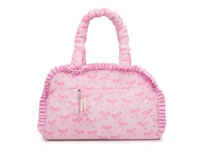 Omg Accessories Kids'  Bow Quilted Duffle Bag In Light Pink