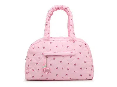 Omg Accessories Kids'  Cherry Quilted Duffle Bag In Pink