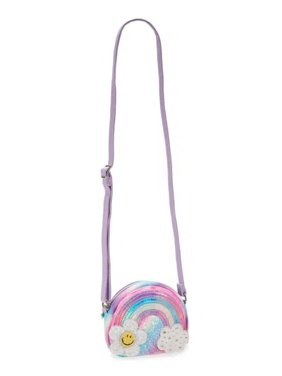 Omg Accessories Kids' Embellished Daisy Rainbow Shoulder Bag In Orchid