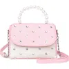 Omg Accessories Faux Pearl Top Handle Crossbody Bag In Lollipop