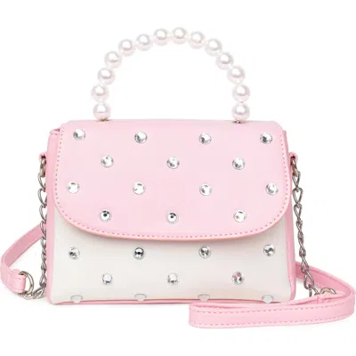 Omg Accessories Kids'  Faux Pearl Top Handle Crossbody Bag In Lollipop