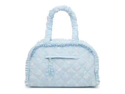 Omg Accessories Kids'  Floral Quilted Duffle Bag In Light Blue