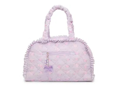 Omg Accessories Kids'  Floral Quilted Duffle Bag In Purple
