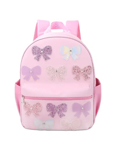 Omg Accessories Kids' Girls' Bow Applique Large Backpack - Ages 6-14 In Pink