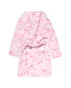 Omg Accessories Girls' Bow Printed Bath Robe - Big Kid In Pink