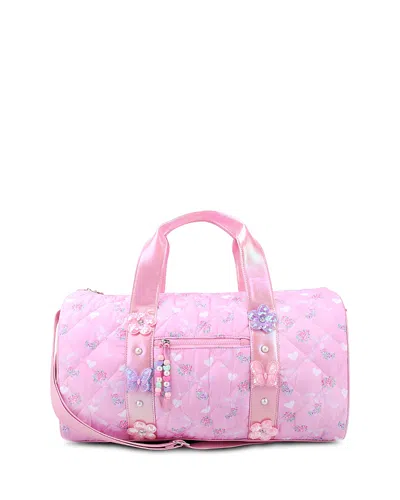 Omg Accessories Kids' Girls' Bow Quilted Large Duffel Bag In Pink