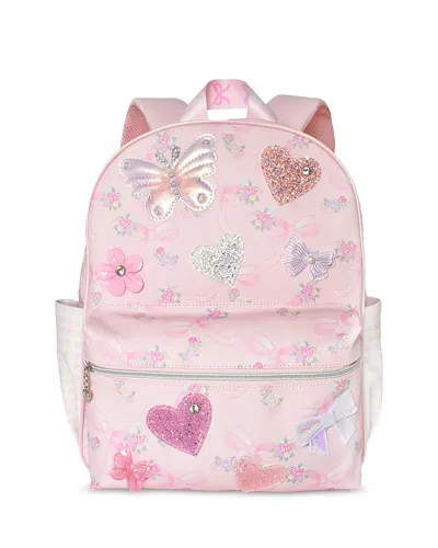 Omg Accessories Kids' Girls' Butterfly Applique Large Backpack - Ages 6-14 In Pink