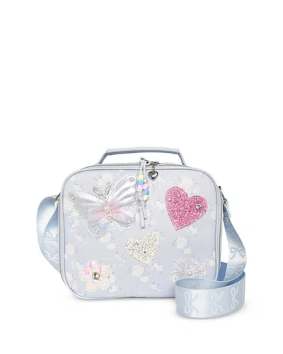 Omg Accessories Kids' Girls' Butterfly Applique Lunch Bag With Charm - Ages 6-14 In Blue