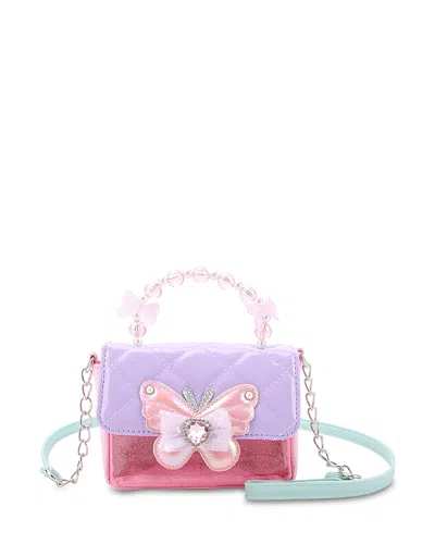Omg Accessories Kids' Girls' Butterfly Bead Top Handle Crossbody Bag In Multi