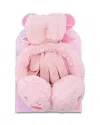 Omg Accessories Girls' Butterfly Faux Fur Earmuffs & Gloves Set - Big Kid In Pink
