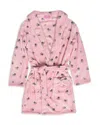 Omg Accessories Girls' Cherry Print Bath Robe - Big Kid In Pink