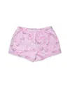 Omg Accessories Girls' Floral Bow Cozy Pajama Shorts In Pink