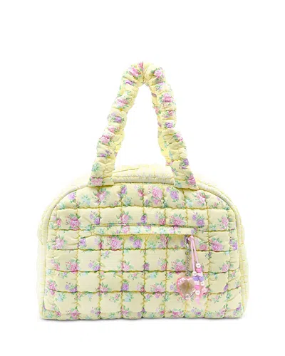 Omg Accessories Kids' Girls' Floral Print Scrunch Medium Duffel Bag In Yellow