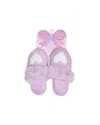 Omg Accessories Kids' Faux Pearl Heart Faux Fur Slipper In Purple