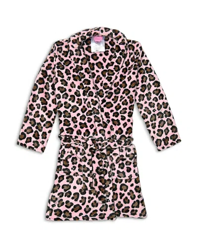 Omg Accessories Girls' Leopard Print Cozy Robe - Big Kid In Animal Print