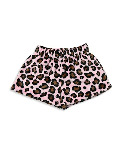 Omg Accessories Girls' Leopard Print Cozy Shorts - Big Kid In Multi