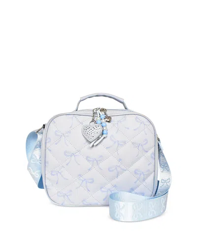 Omg Accessories Kids' Girls' Quilted Bows Lunch Bag With Charm - Ages 6-14 In Blue