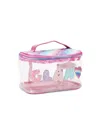 OMG ACCESSORIES GLAM HEART SEE-THROUGH TOP HANDLE POUCH