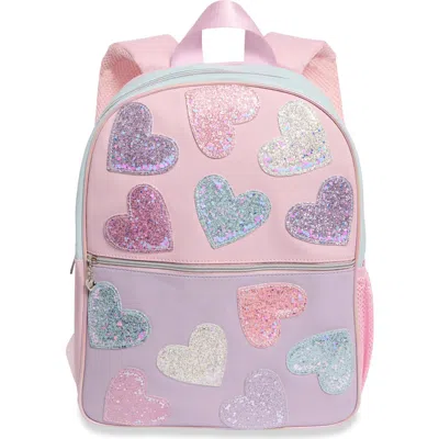 Omg Accessories Kids'  Glitter Heart Large Backpack In Multi Colors