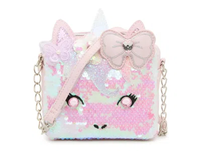 Omg Accessories Kids'  Gwen Unicorn Sequins Crossbody In Light Pink