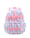 Omg Accessories Heart Print Scrunch Large Backpack With Heart Webbing In Multi